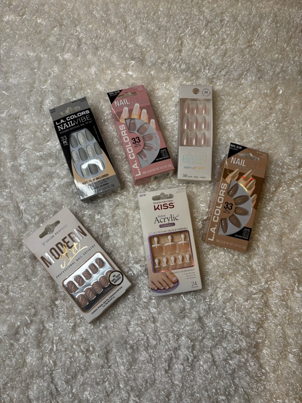 Assorted Press-On Nail Packs - Neutral & Pink Shades